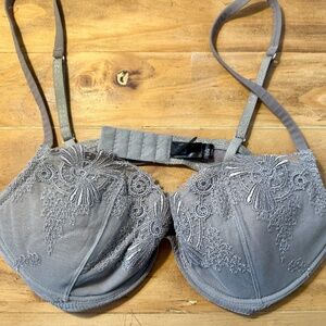 La Perla 2 Size 34D Bra Taupe Underwire Lace Italy